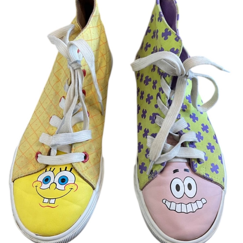 Viacom SpongeBob Patrick High Top Sneakers Yellow Purple 2023 Rare Men’s size 6